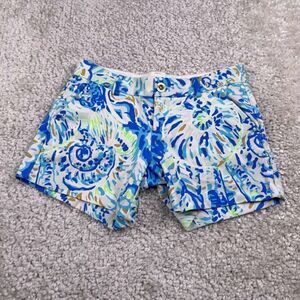 Lilly Pulitzer The Callahan Stretch Shorts 5" Blue White Print